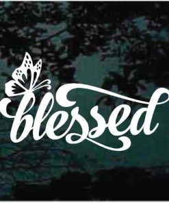 Blessed Christian Butterfly Decal Sticker