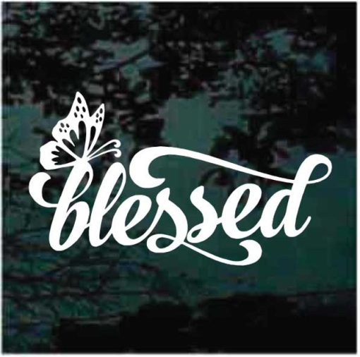 Blessed Christian Butterfly Decal Sticker