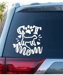 Cat mom love paw print decal Sticker