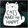 Cats make me happy decal Sticker