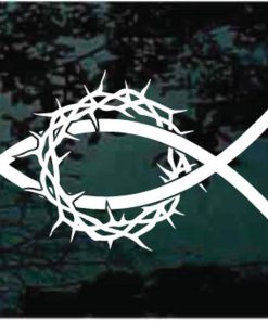 Jesus Fish Crown of Thorns Decal Sticker