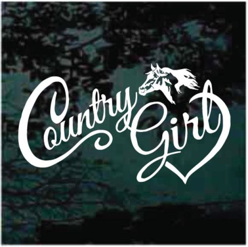 Country Girl Horse Head Decal Sticker