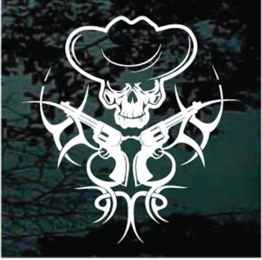 Cowboy Skull hat tribal deal sticker