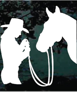 Cowgirl with horse love decal Sticker