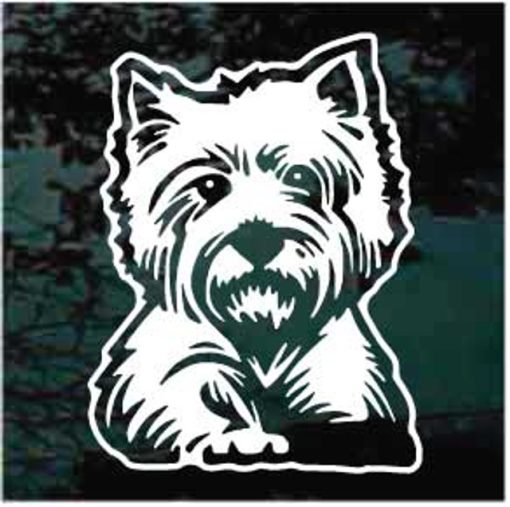 Cute Westie Head Dog Decal Sticker