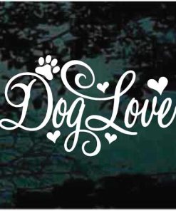Dog Love Heart paws Fancy Decal Stickers