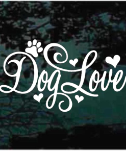 Dog Love Heart paws Fancy Decal Stickers