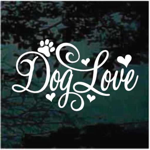 Dog Love Heart paws Fancy Decal Stickers