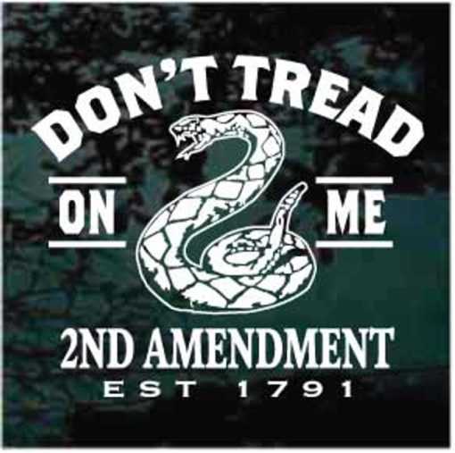 Don't Tread on Me 2nd amendment 1791 decal sticker
