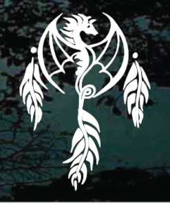 Dragon Dream Catcher window decal Sticker