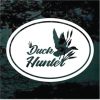 Duck Hunter Flying Duck Oval decal sticker