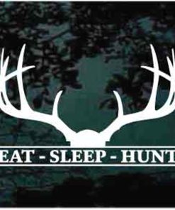 Eat Sleep Hunt Deer antlers decal sticker