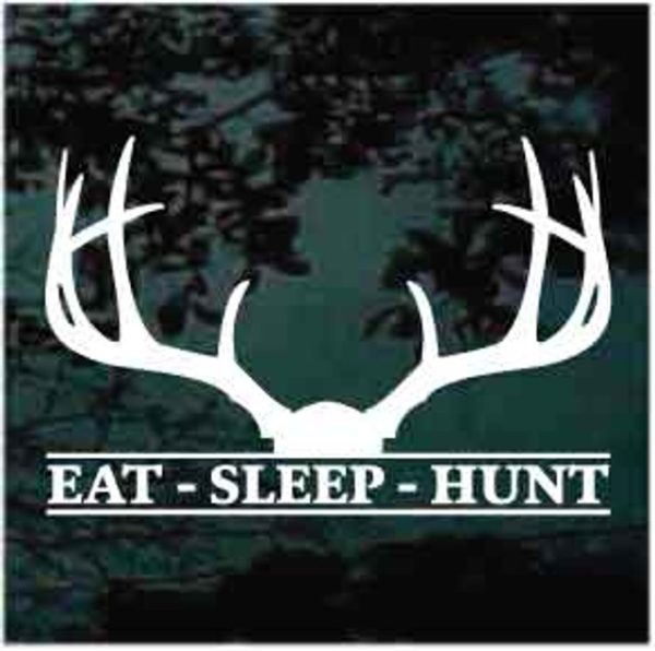 Eat Sleep Hunt Deer antlers decal sticker