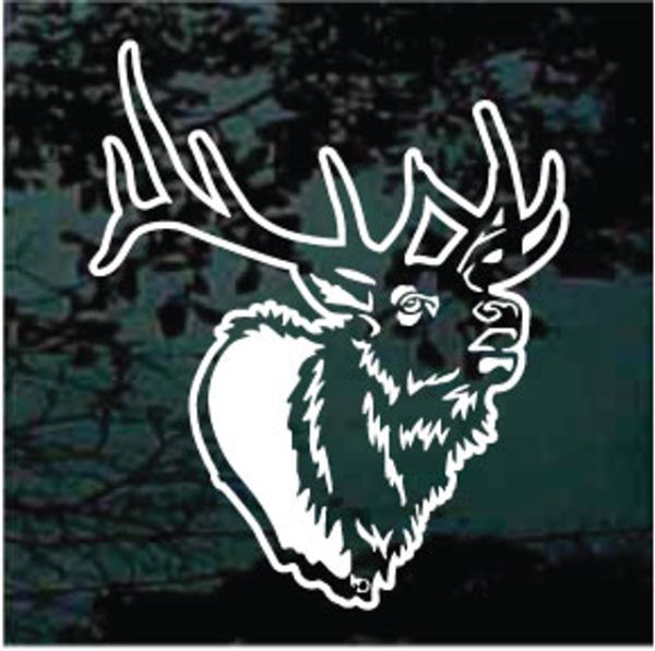 Elk head hunting decal sticker