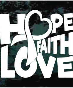 Christian Hope Faith Love Ribbon Decal Sticker