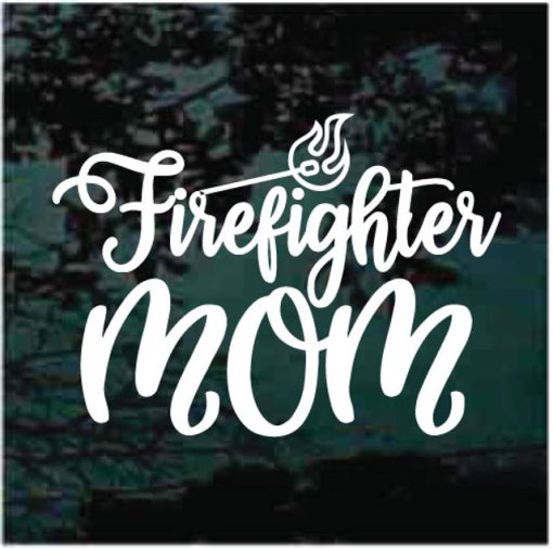 Firefighter fireman mom flame decal sticker