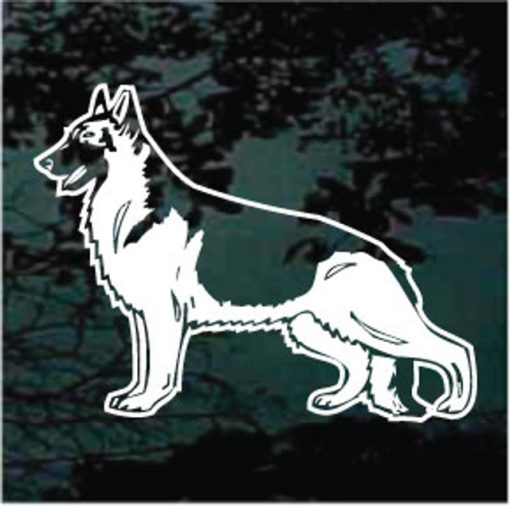 German Shephard Alert Stance Dog Decal Sticker