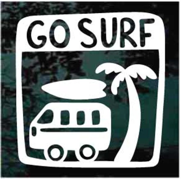 Go surf van palm tree decal sticker