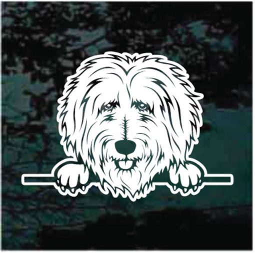 Goldendoodle Peeking Dog Decal Sticker