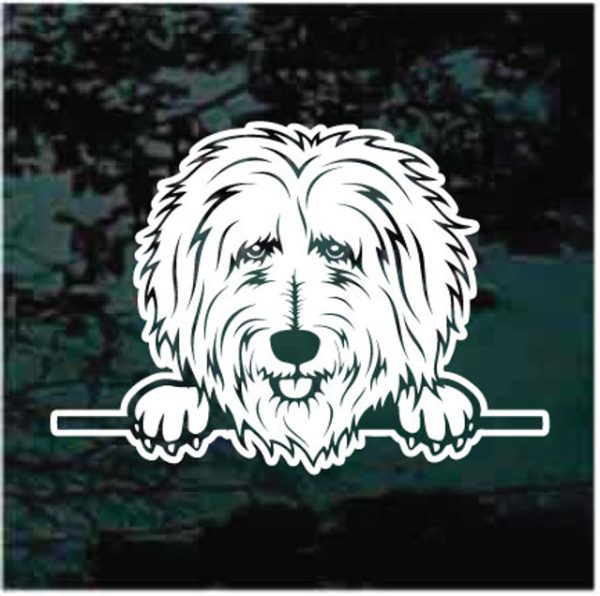 Goldendoodle Peeking Dog Decal Sticker