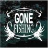 Gone Fishing fly hook decal sticker