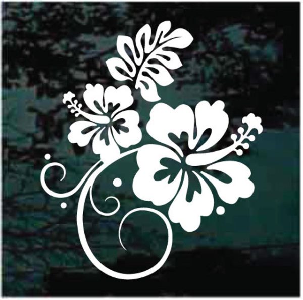Floral Hibiscus flower decal sticker