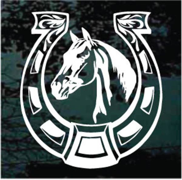Horseshoe Horse head Horse decal sticker a4