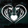 Horse love hearts Horse decal Sticker a4