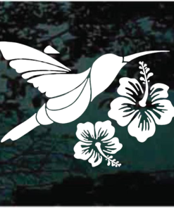 Hummingbird Hibiscus flower window decal Sticker