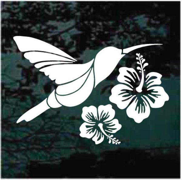Hummingbird Hibiscus flower decal sticker