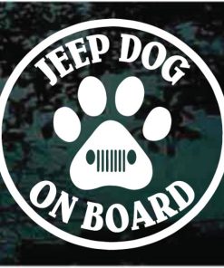 Jeep Dog On Board Paw Print Decal Sticker