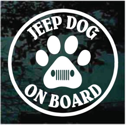 Jeep Dog On Board Paw Print Decal Sticker