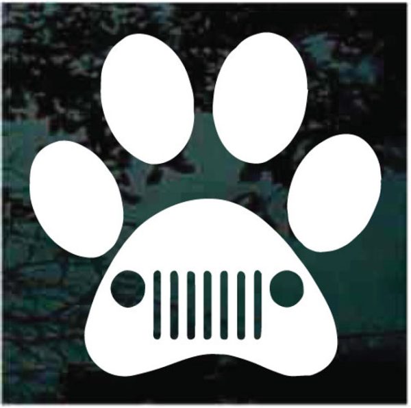 Jeep Paw Print Grill Dog Decal Sticker