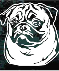 Pug Head Decal Sticker