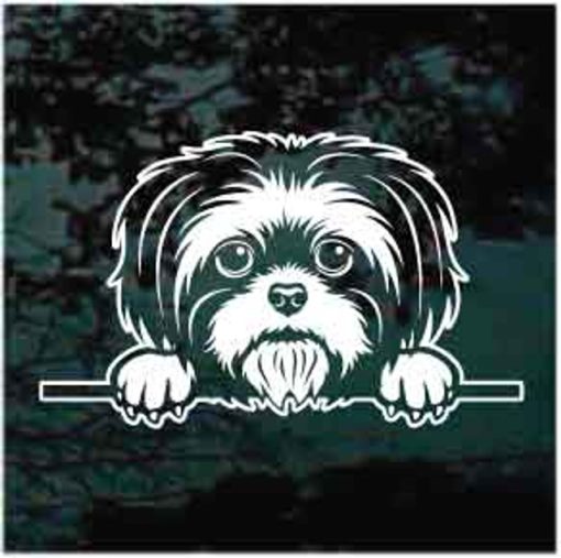 Shih Tzu Peeking Dog Decal Sticker