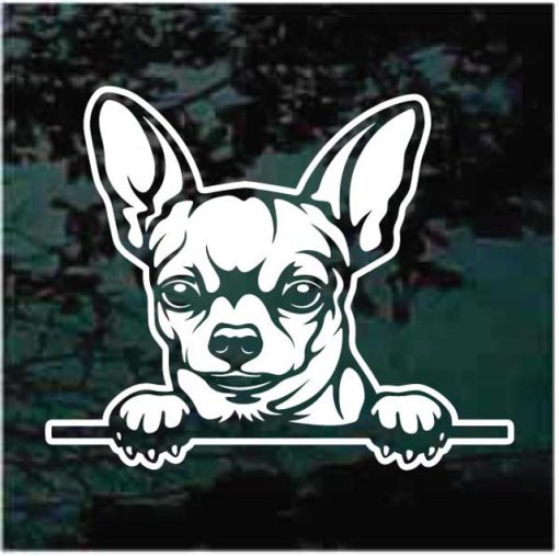 Chihuahua Peeking Dog Decal Sticker