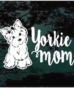 Yorkie mom window decal Sticker