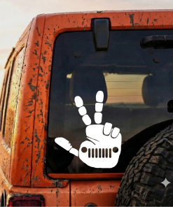 Jeep wave peace window decal sticker for jeeps