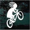 Kokopelli riding bicycle window decal sticker for cars and trucks
