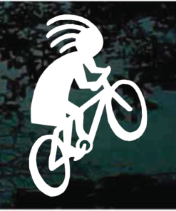 Kokopelli riding bicycle window decal Sticker