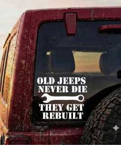 Old Jeeps Never Die jeep decal sticker