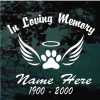 In Loving Memory Paw Print Halo Wings decal Sticker For cars and trucks