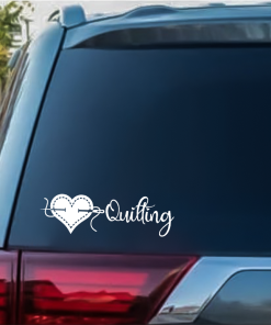 Quilting Heart window decal Sticker