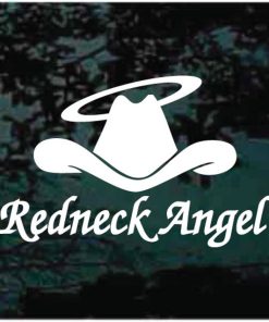 Redneck Angel Cowboy hat decal sticker for cars and trucks