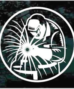 Welder welding round spark decal Sticker