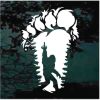 Big foot flipping off decal sticker for cars and trucks