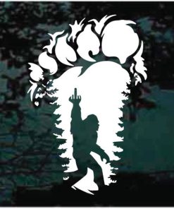 Big foot flipping off decal sticker for cars and trucks