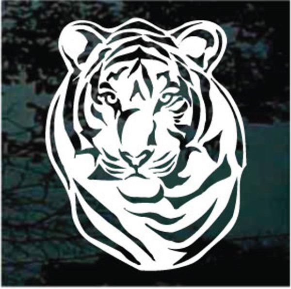 Tiger head mascot decal sticker for cars and trucks