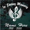 In Loving Memory Music Treble Clef Angel Wings Decal Sticker For cars and trucks
