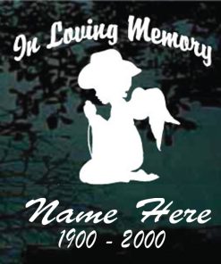 In Loving Memory Cowgirl Angel Decal Sticker For cars and trucks